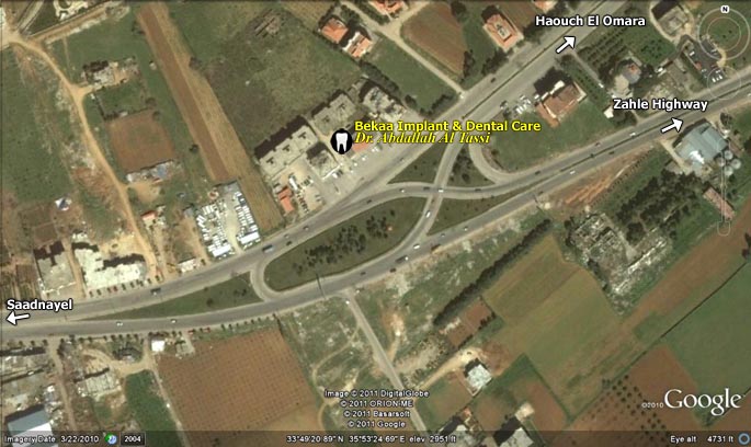 Map to Bekaa Implant & Dental Care near Ksara Traffic Circle, view 2